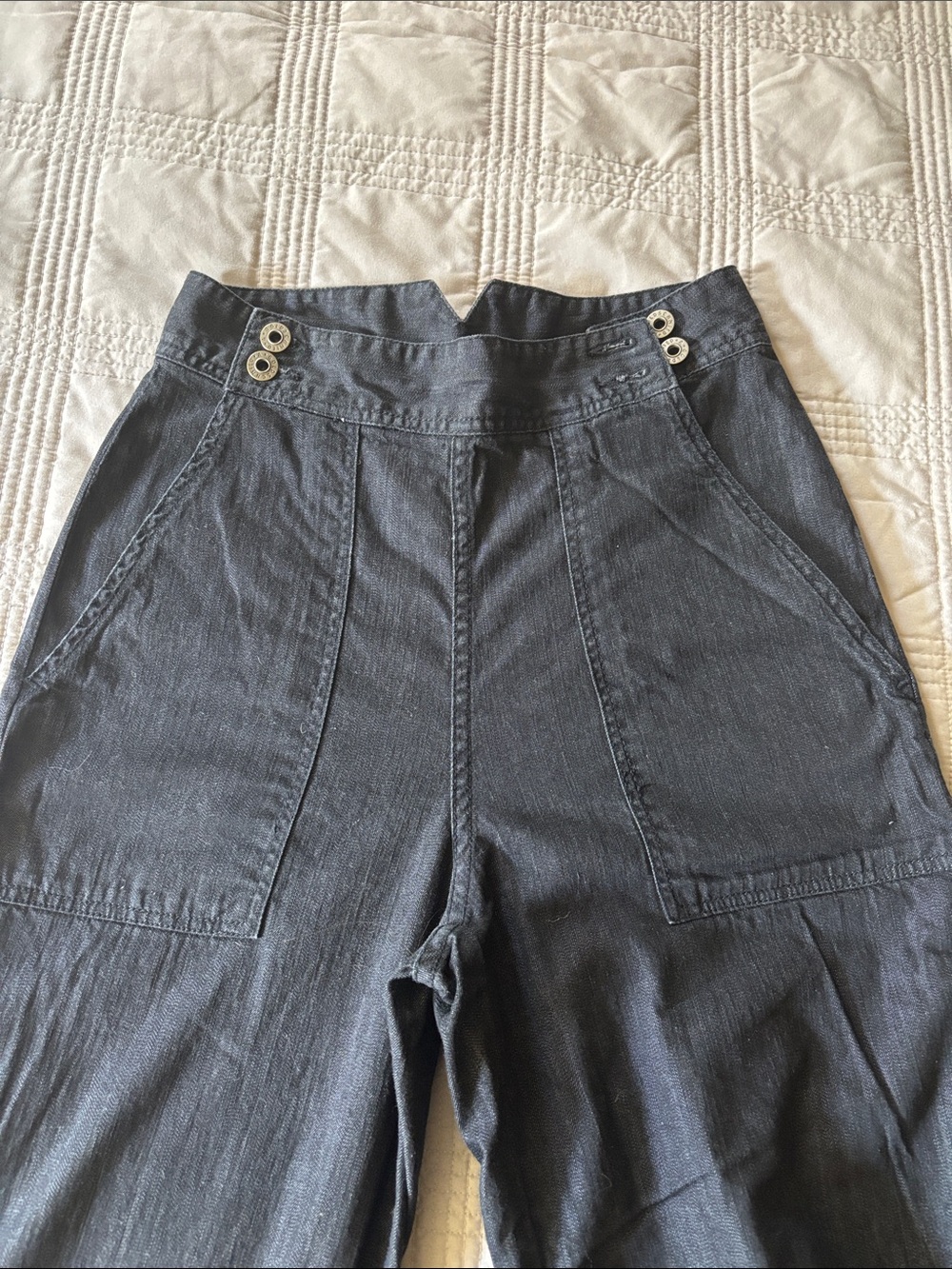 Ag Adriano Goldschmied Black Wide Leg Flare Jeans